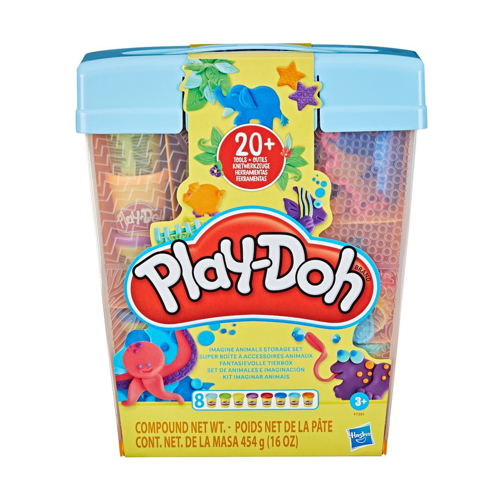 Набір для ліплення Play-Doh Imagine Animals Storage Set Тварини, від 3 років, 31 деталь (F7381)